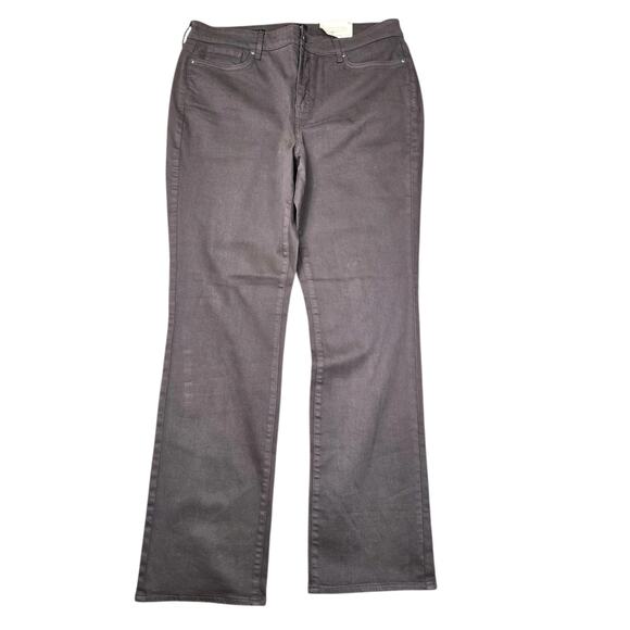 NYDJ Jeans Womens 14 Marilyn Straight Coffee Bean Denim Stretch Casual - Picture 1 of 8